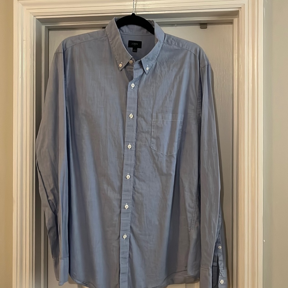 J Crew casual dress shirt. Blue. L
